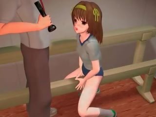 Anime hentai estudante fodido com um beisebol bastão